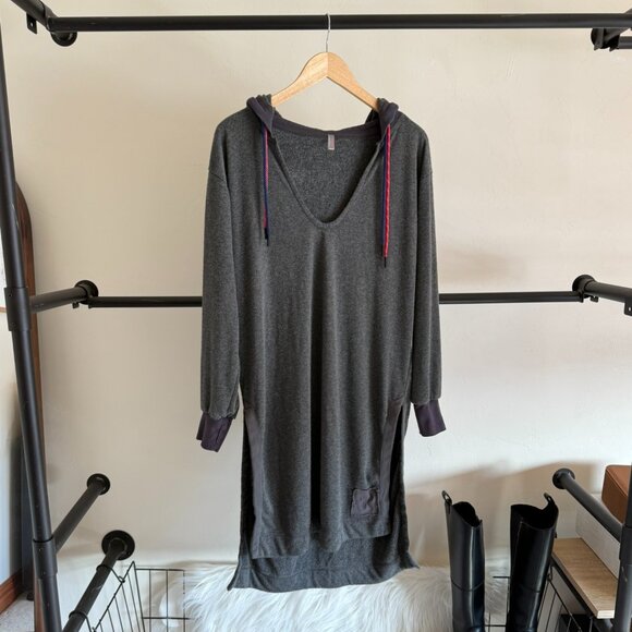 Free People Gray Hooded Long Feel Good Layer S - Picture 4 of 13